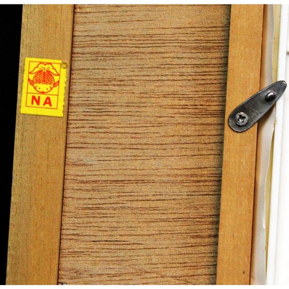 Japanese Geisha Beaded Print Picture Matted Framed Glass Shimmers Japan 19 x 16" - Picture 9 of 10